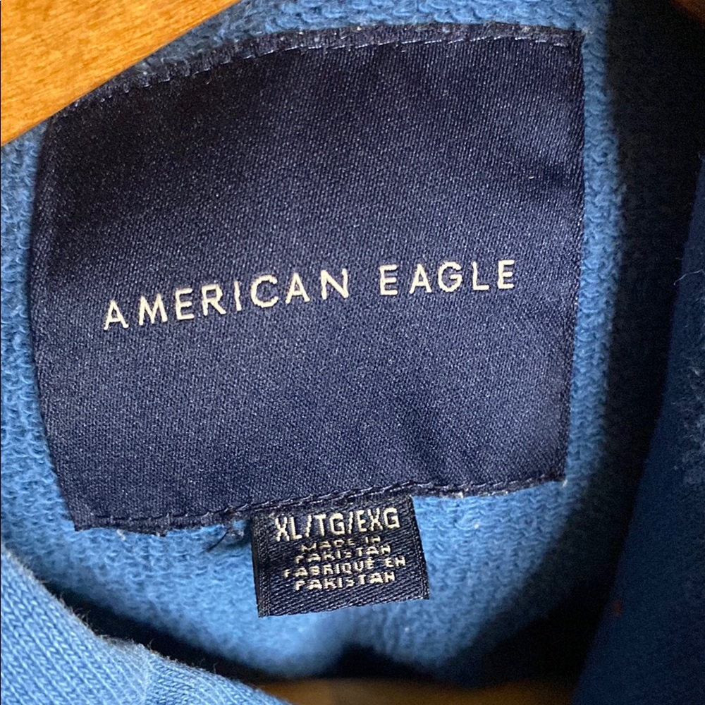American Eagle Outfitters ae.usa pullover Hoodie size XL blue black - Picture 4 of 5